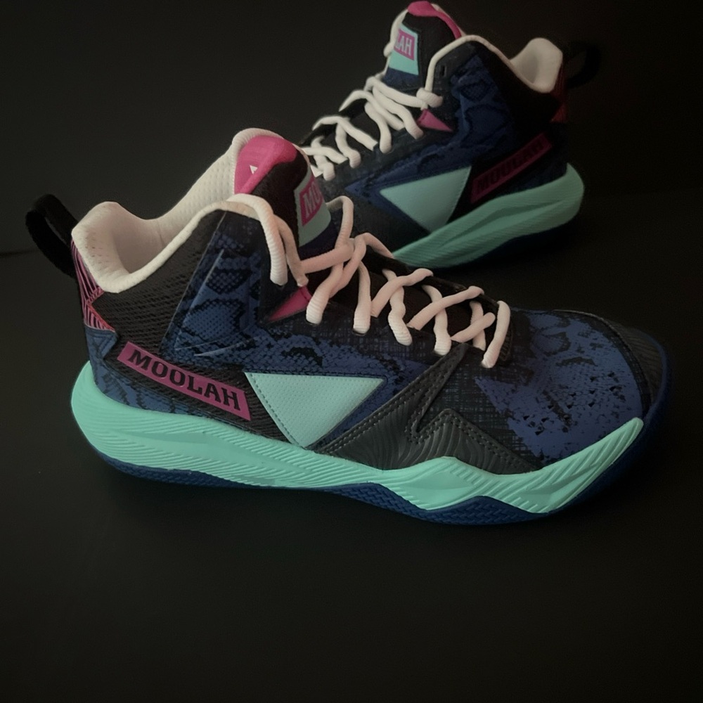 Women’s Jrs Size 6,5 MOOLAH HIGH TOPS Blue and Pink Sneakers